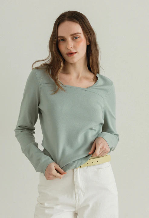[Same-Day Shipping] Spicy square neck knit